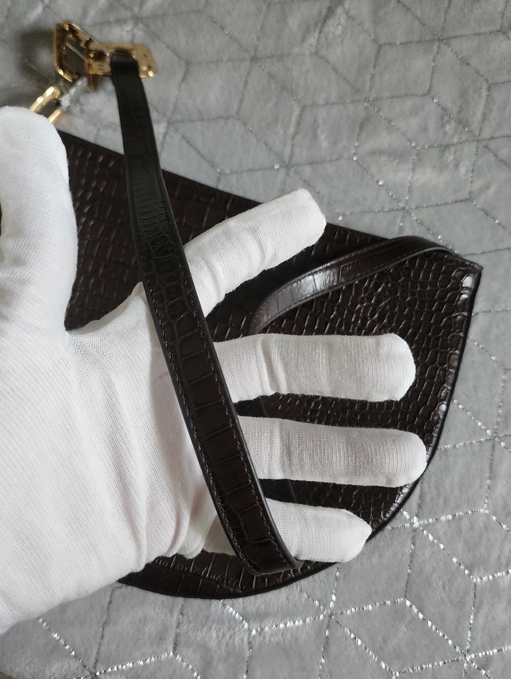 STAUD | Colt Croc-Embossed Leather Shoulder Bag - Picture 10 of 16
